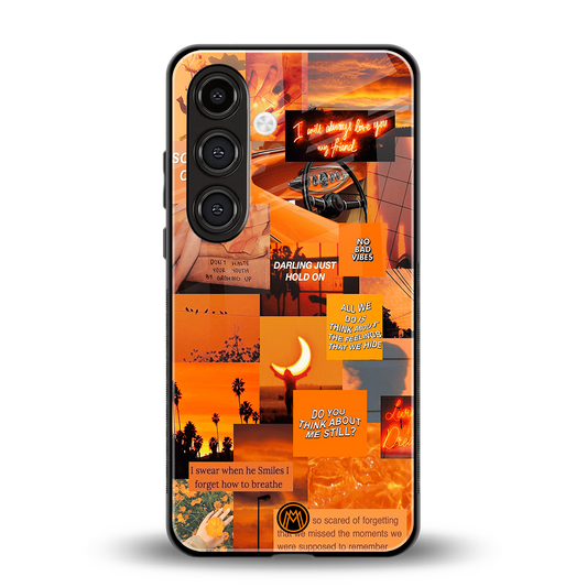 orange aesthetic back phone cover | glass case for samsung galaxy s23 plus