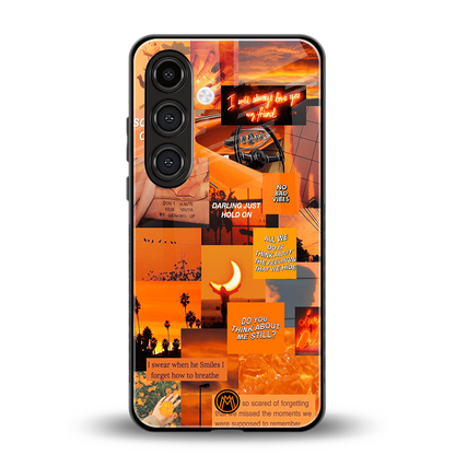 orange aesthetic back phone cover | glass case for samsung galaxy s24 plus