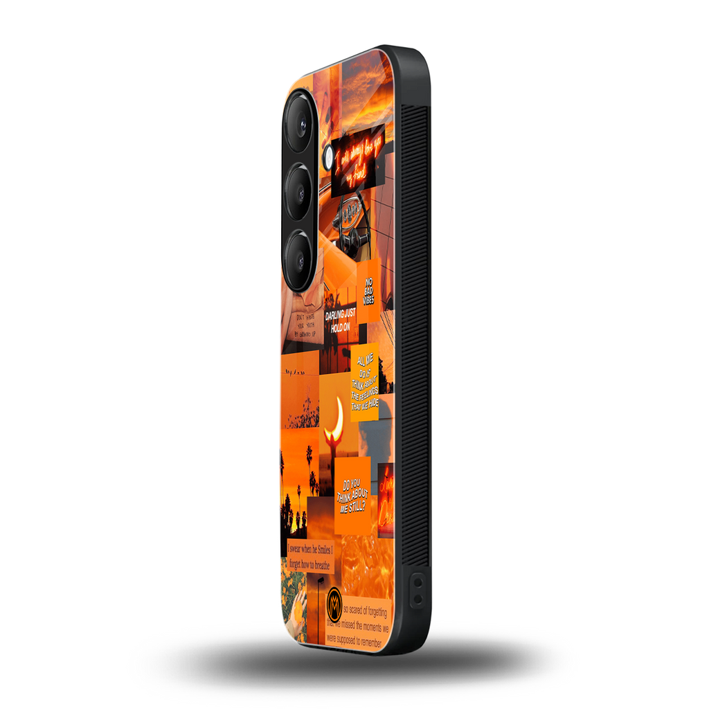 orange aesthetic back phone cover | glass case for samsung galaxy s23 plus