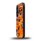 orange aesthetic back phone cover | glass case for samsung galaxy s23 plus