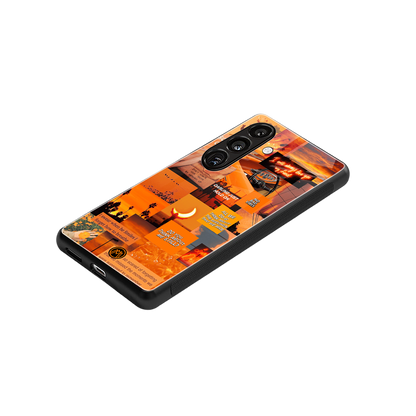 orange aesthetic back phone cover | glass case for samsung galaxy s24 plus