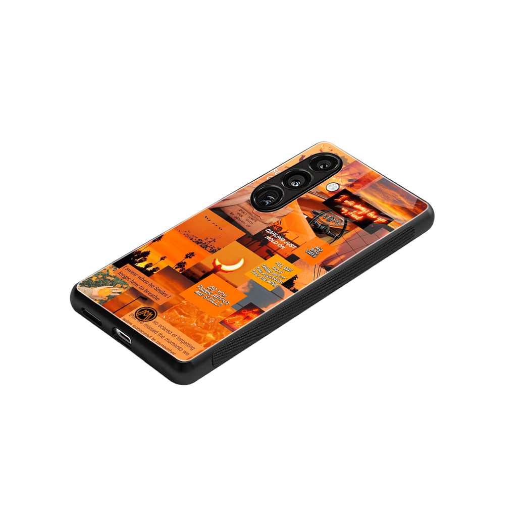 orange aesthetic back phone cover | glass case for samsung galaxy s23 plus