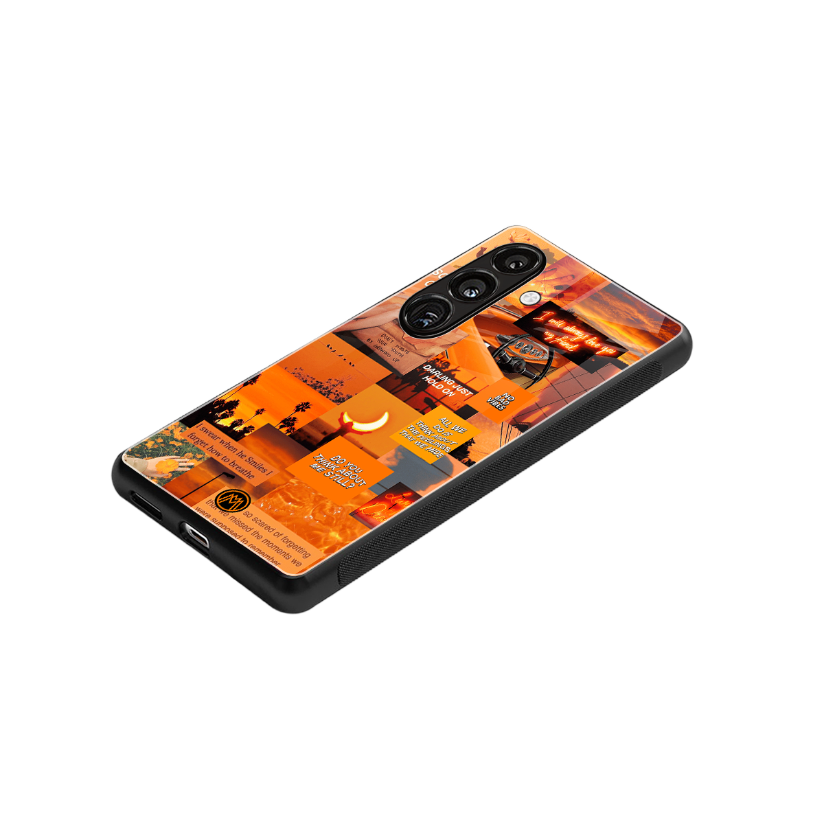orange aesthetic back phone cover | glass case for samsung galaxy s24 fe