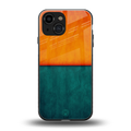 orange green back phone cover | glass case for iphone 13 mini