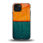 orange green back phone cover | glass case for iphone 13 mini