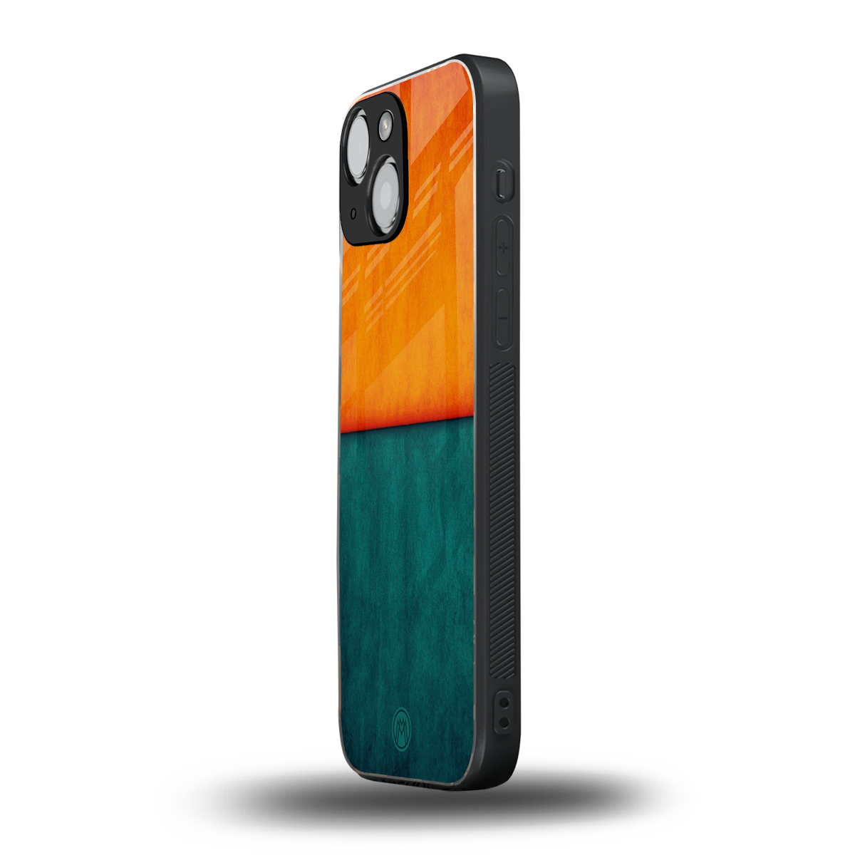 orange green back phone cover | glass case for iphone 13 mini