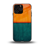 orange green back phone cover | glass case for iphone 13 pro max