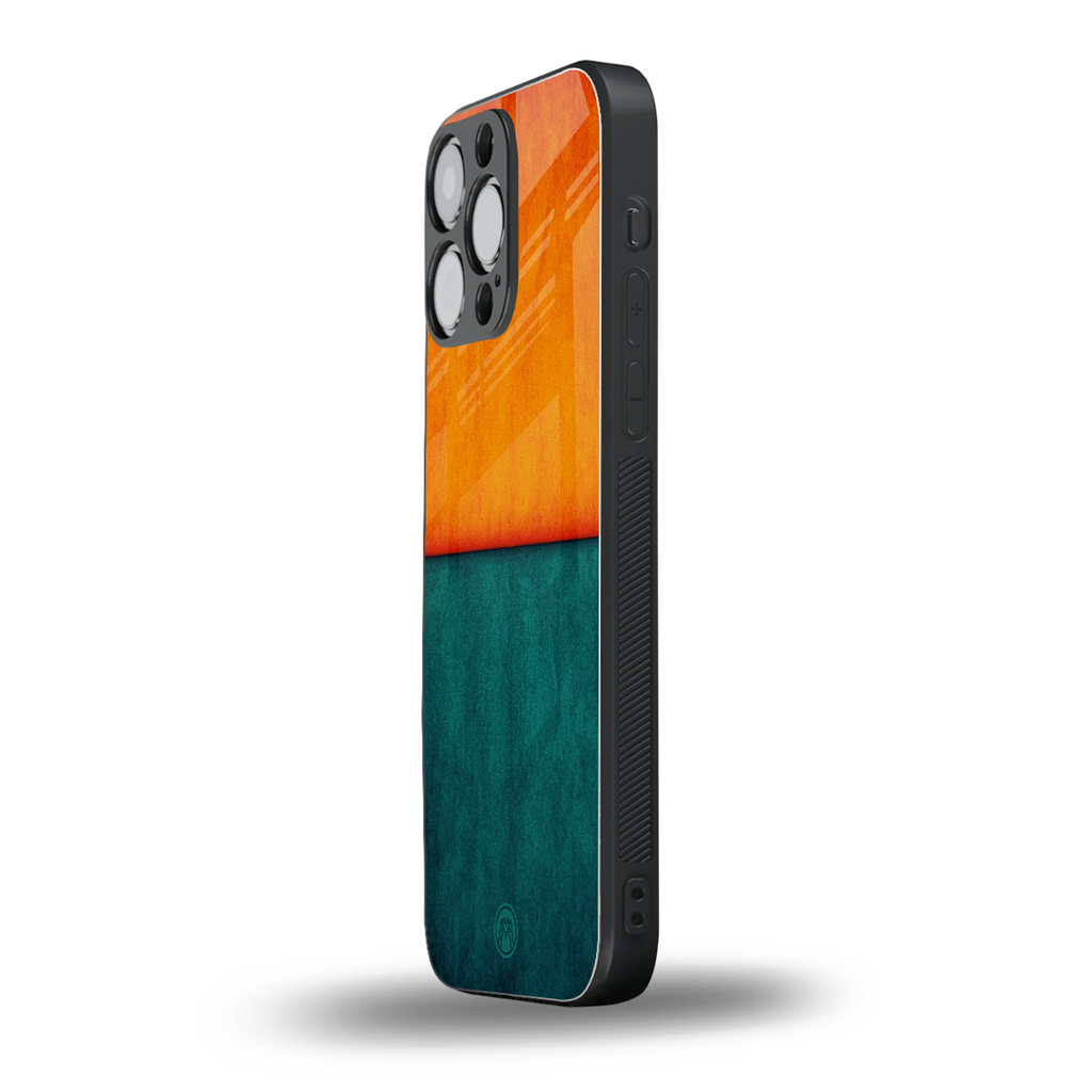 orange green back phone cover | glass case for iphone 13 pro max