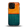 orange green back phone cover | glass case for iphone 13 pro