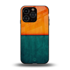 orange green back phone cover | glass case for iphone 13 pro