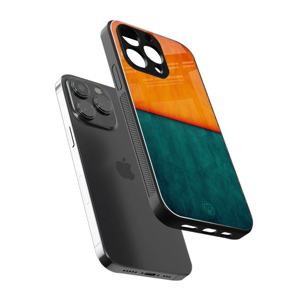 orange green back phone cover | glass case for iphone 13 pro