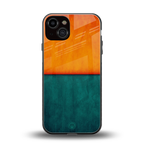 orange green back phone cover | glass case for iphone 13