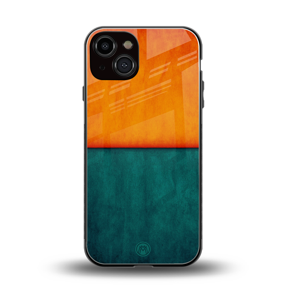 orange green back phone cover | glass case for iphone 13
