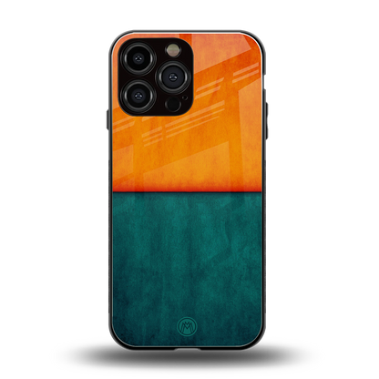 orange green back phone cover | glass case for iphone 14 pro max