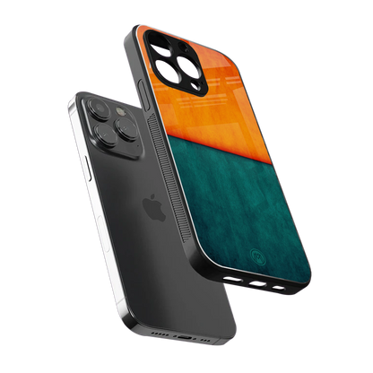 orange green back phone cover | glass case for iphone 14 pro max