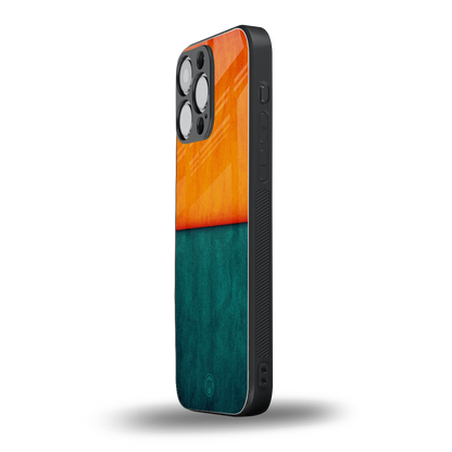 orange green back phone cover | glass case for iphone 14 pro max