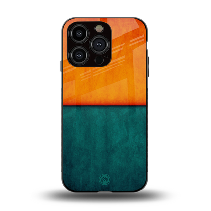orange green back phone cover | glass case for iphone 15 pro