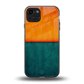 orange green back phone cover | glass case for iphone 15