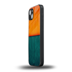 orange green back phone cover | glass case for iphone 15