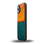 orange green back phone cover | glass case for iphone 16 plus