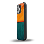 orange green back phone cover | glass case for iphone 16 pro max