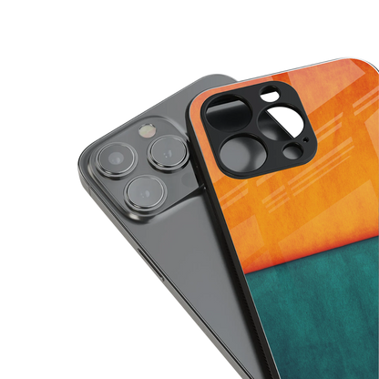 orange green back phone cover | glass case for iphone 13 mini