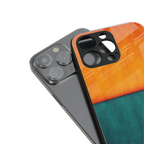 orange green back phone cover | glass case for iphone 16 plus