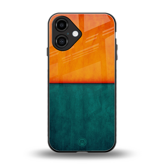 orange green back phone cover | glass case for iphone 16