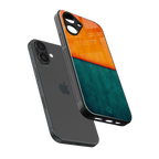 orange green back phone cover | glass case for iphone 16
