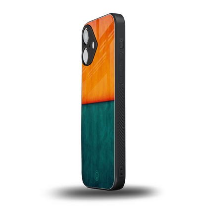 orange green back phone cover | glass case for iphone 16