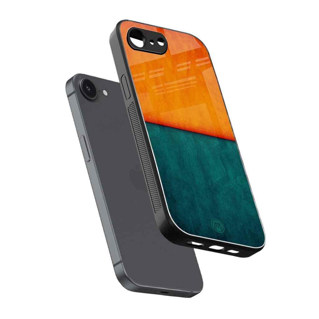 orange green back phone cover | glass case for iphone 16e