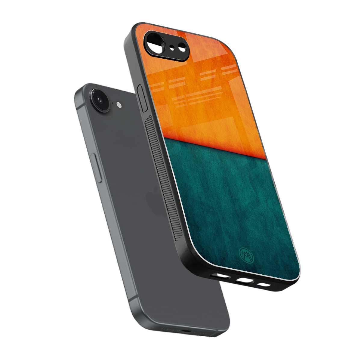 orange green back phone cover | glass case for iphone 16e