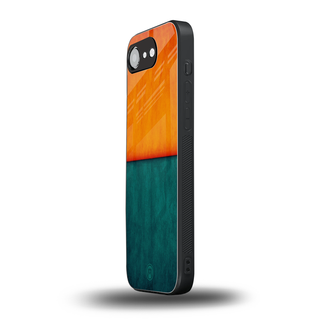 orange green back phone cover | glass case for iphone 16e