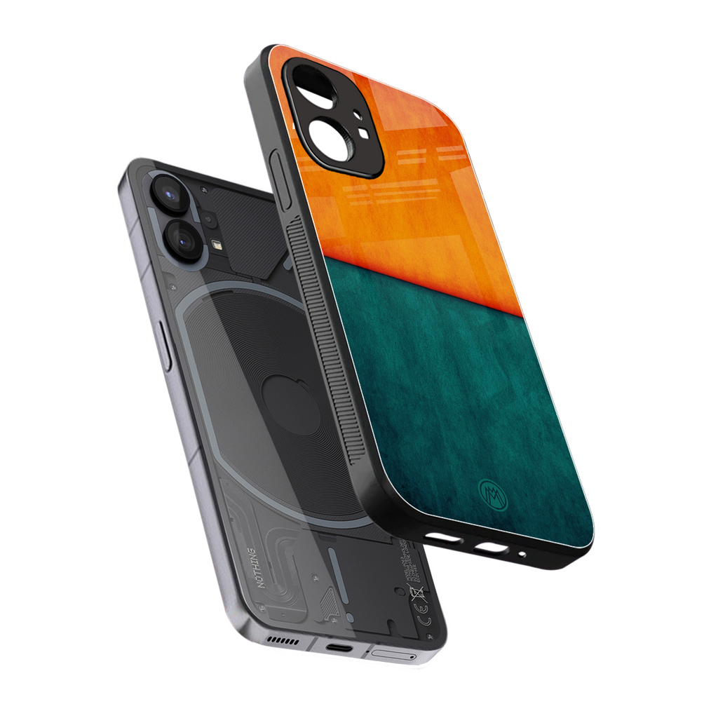 orange green back phone cover | glass case for nothing phone 1