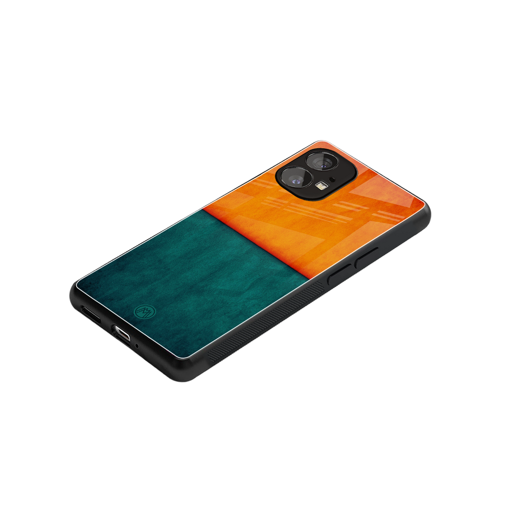 orange green back phone cover | glass case for nothing phone 1