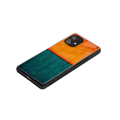 orange green back phone cover | glass case for nothing phone 1