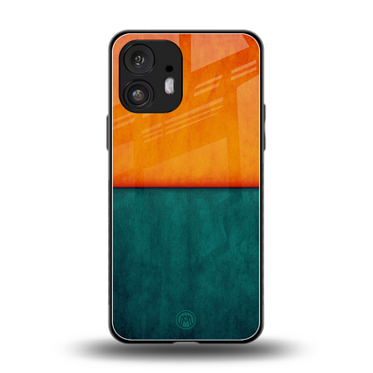 orange green back phone cover | glass case for nothing phone 2