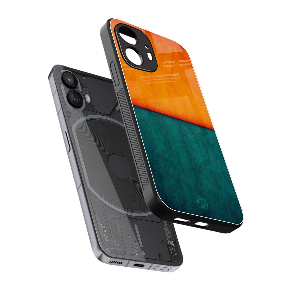 orange green back phone cover | glass case for nothing phone 2