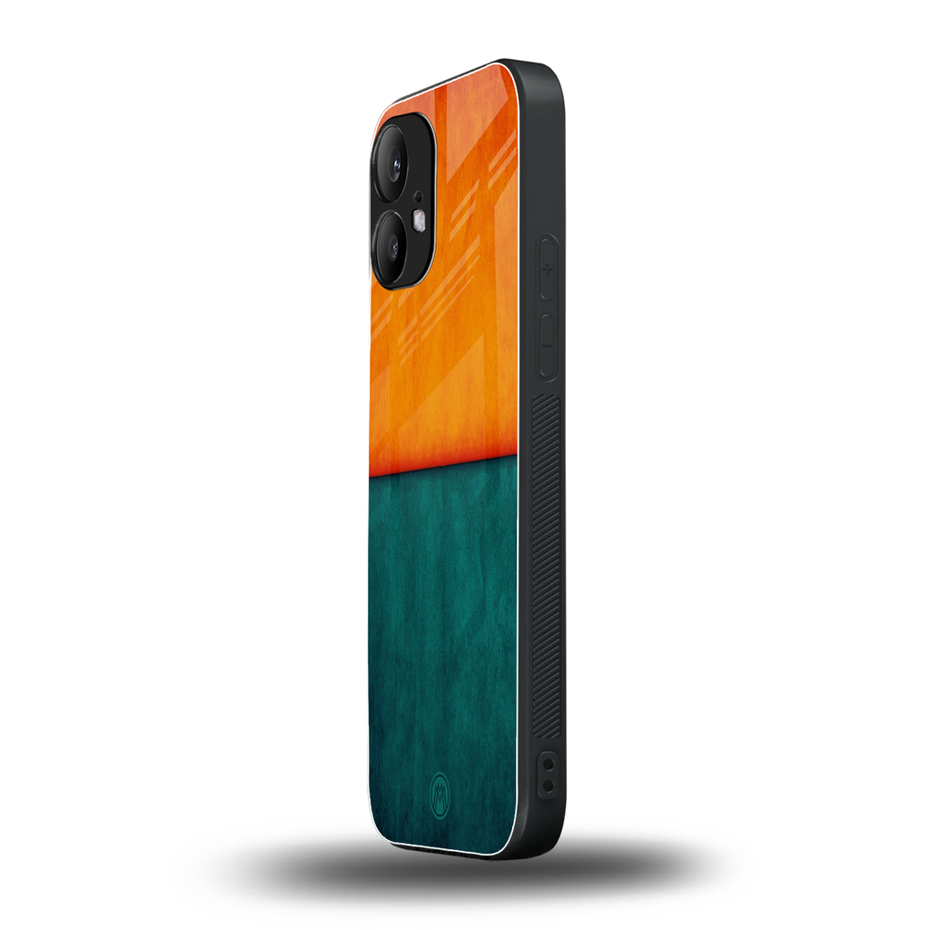 orange green back phone cover | glass case for nothing phone 2