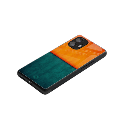 orange green back phone cover | glass case for nothing phone 2