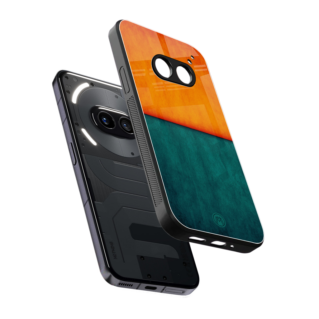 orange green back phone cover | glass case for nothing phone 2a