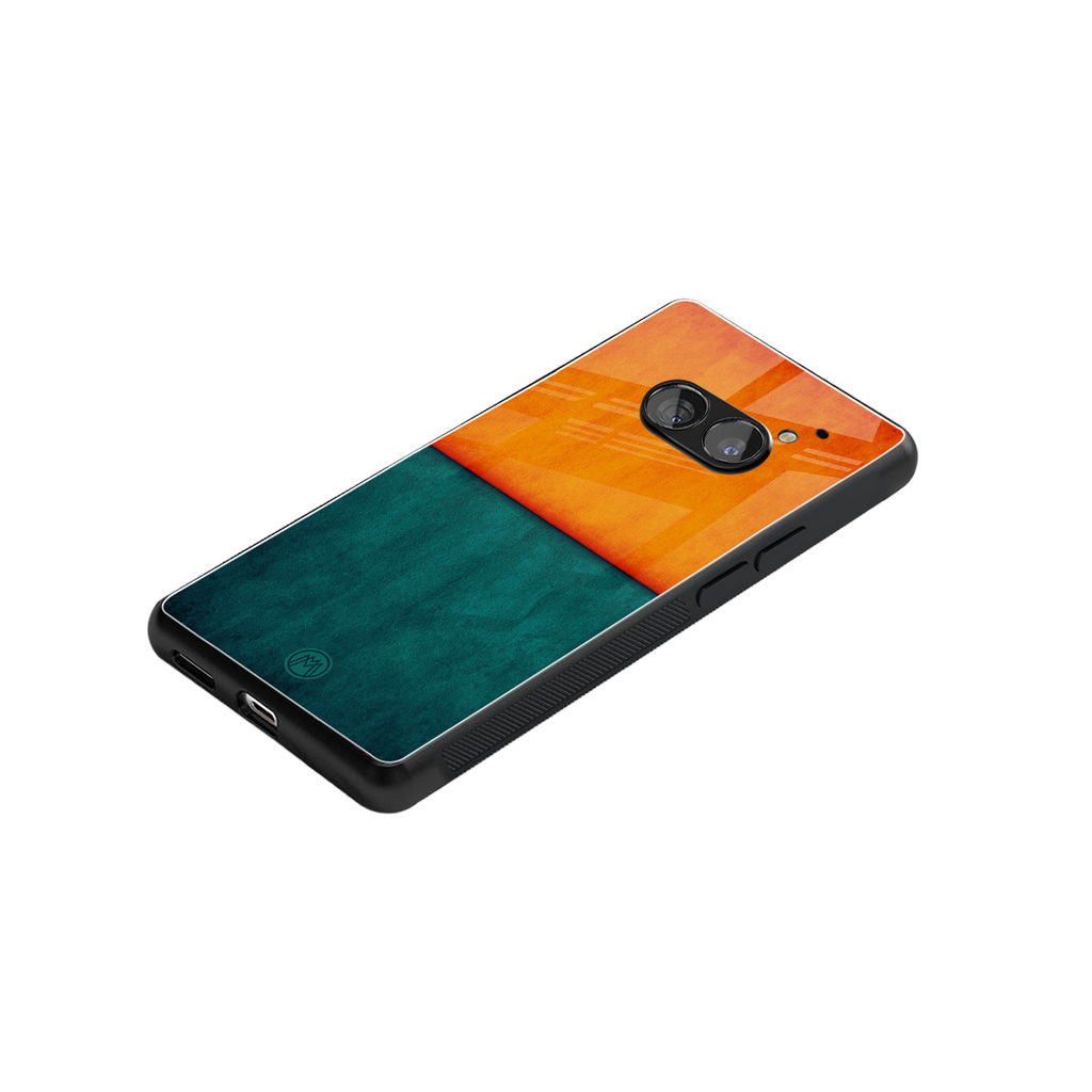 orange green back phone cover | glass case for nothing phone 2a