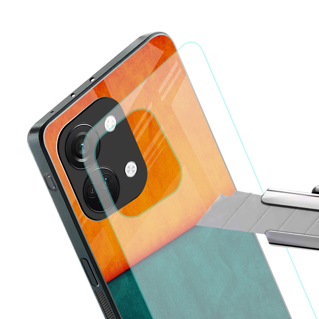 orange green back phone cover | glass case for oneplus nord 3