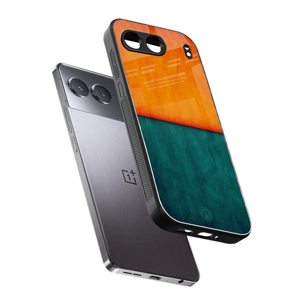 orange green back phone cover | glass case for oneplus nord 4