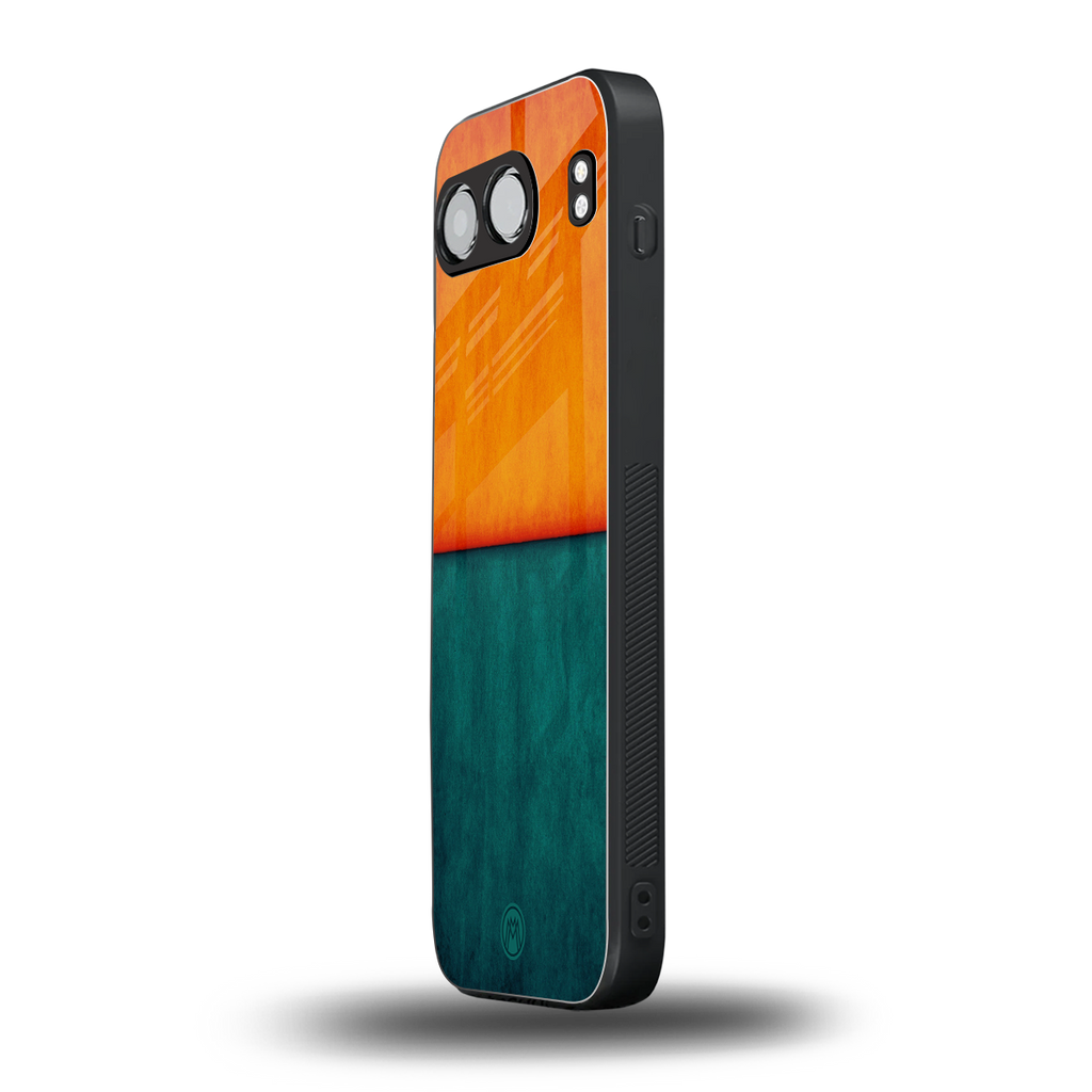 orange green back phone cover | glass case for oneplus nord 4