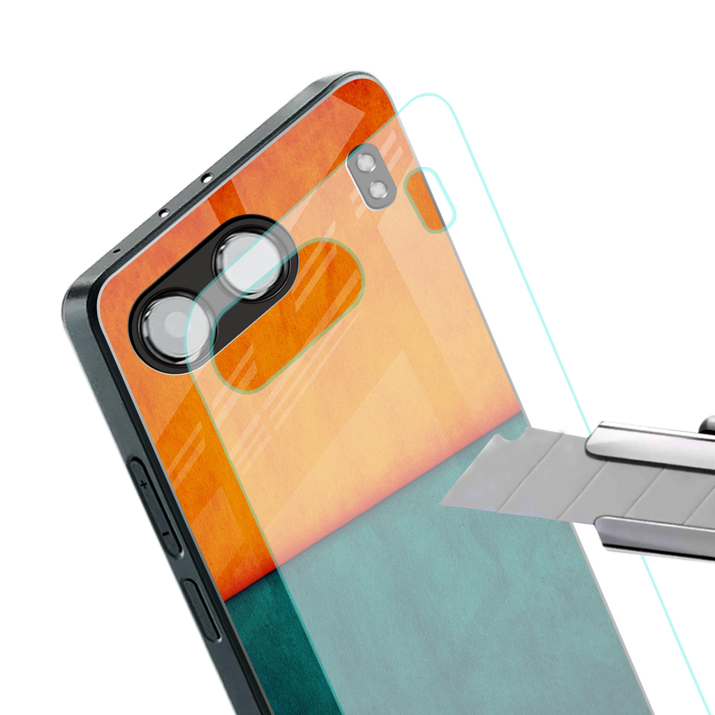 orange green back phone cover | glass case for oneplus nord 4