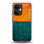orange green back phone cover | glass case for oneplus nord ce 3