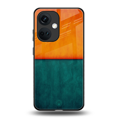 orange green back phone cover | glass case for oneplus nord ce 3