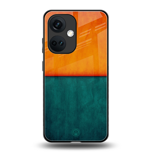 orange green back phone cover | glass case for oneplus nord ce 3