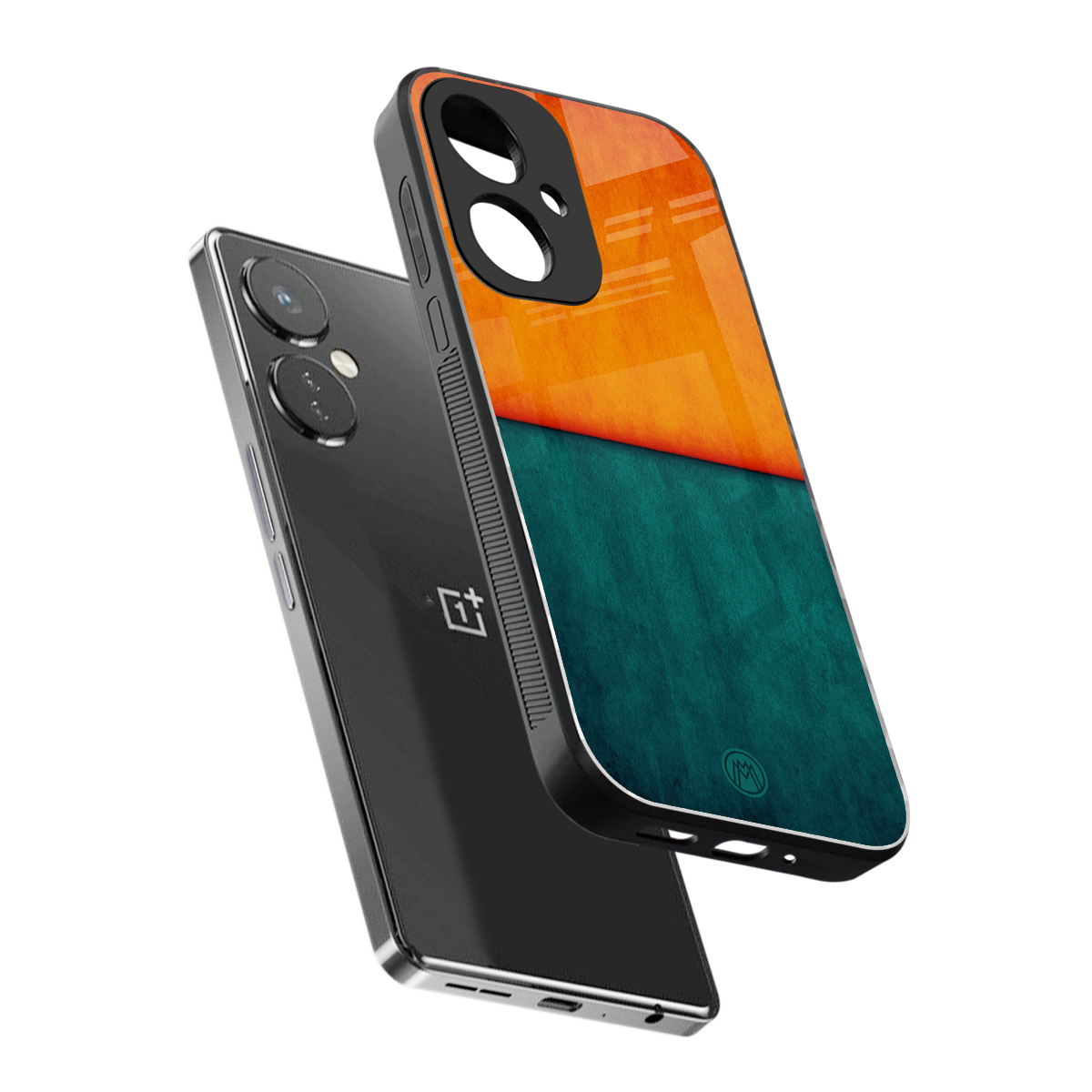 orange green back phone cover | glass case for oneplus nord ce 3